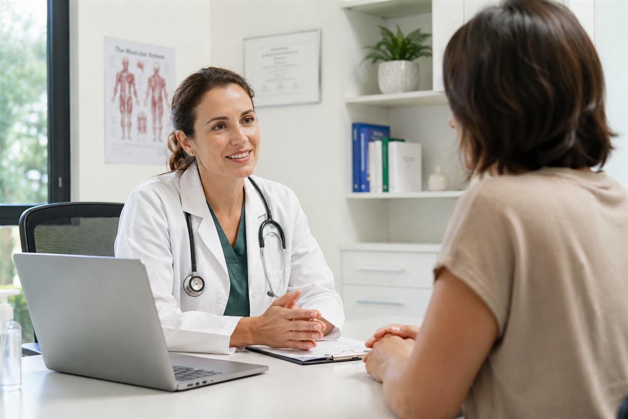 A doctor consulting with a patient