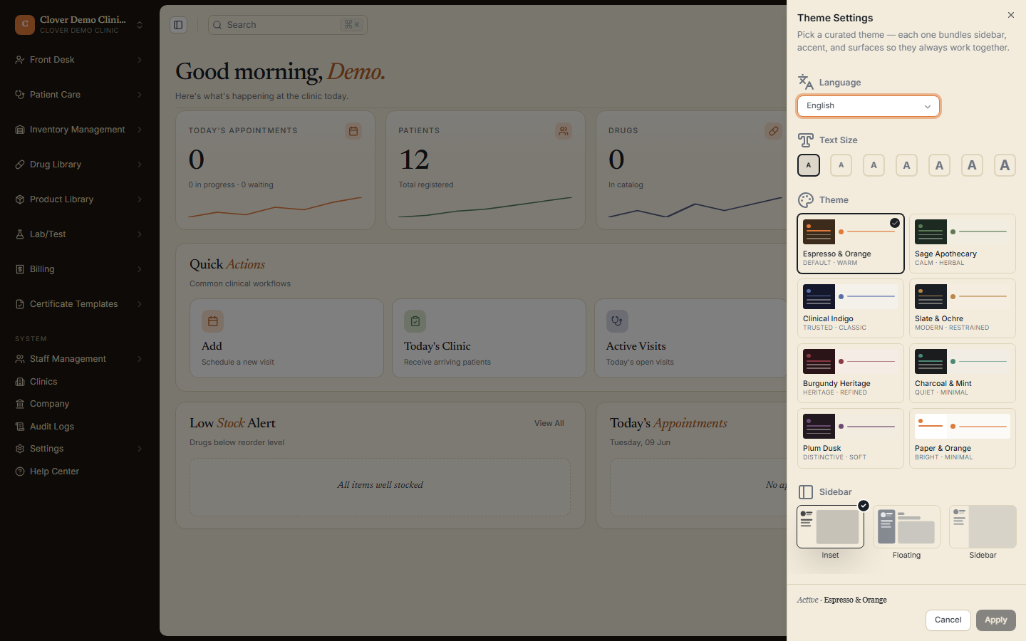 Clover theme picker